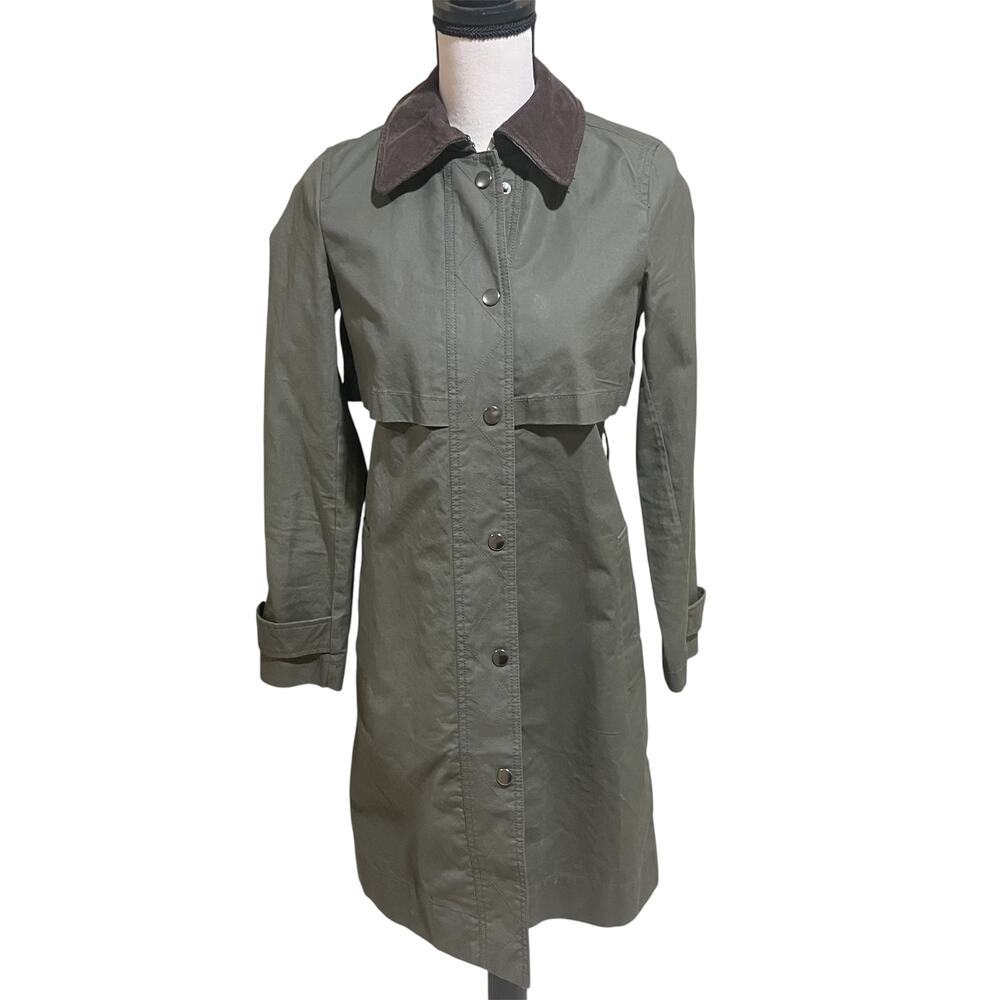J.crew moss green field trench coat - Picture 2 of 12